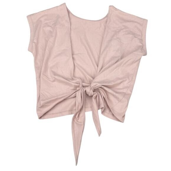 NWT WILFRED Aritzia Adela Rear Self Tie T-Shirt Size Small Camille Pink - Picture 5 of 5
